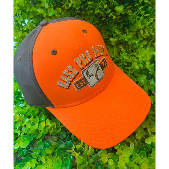 Bass Pro Shops Gone Fishing Orange Brown Adjustable Hat NWOT Outdoor Cap - Picture 8 of 8